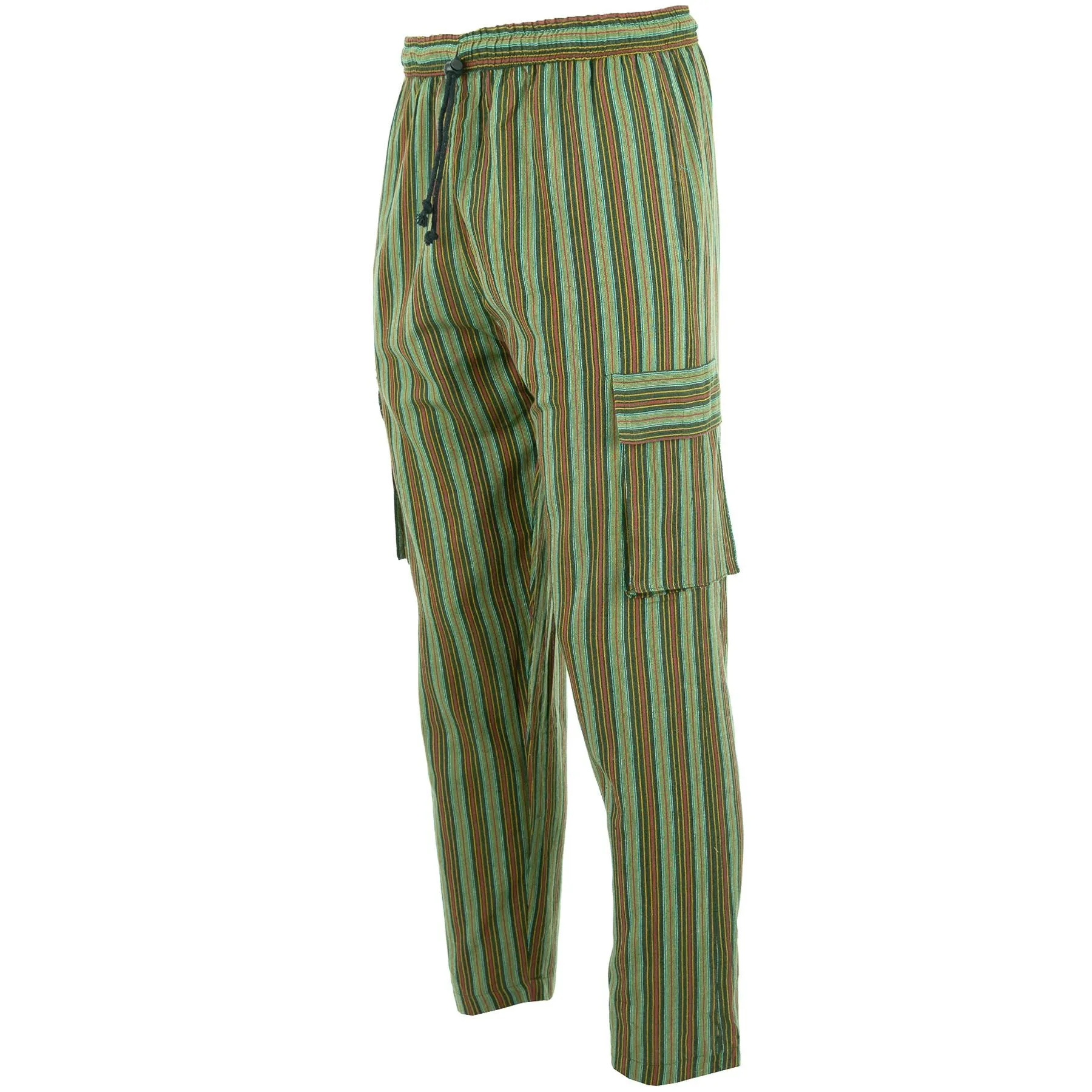 Cotton Combat Trousers Pant - Green Stripe