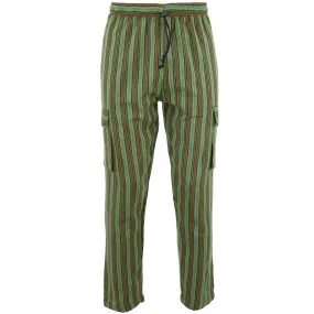 Cotton Combat Trousers Pant - Green Stripe