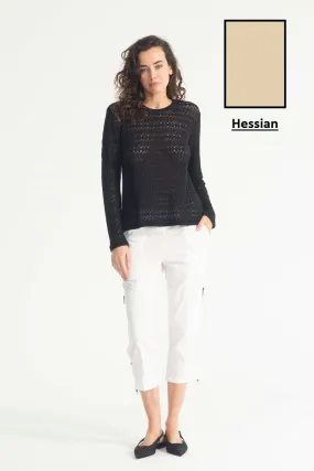 Cropped Zip Cargo in Hessian F65 1386 by Mela Purdie