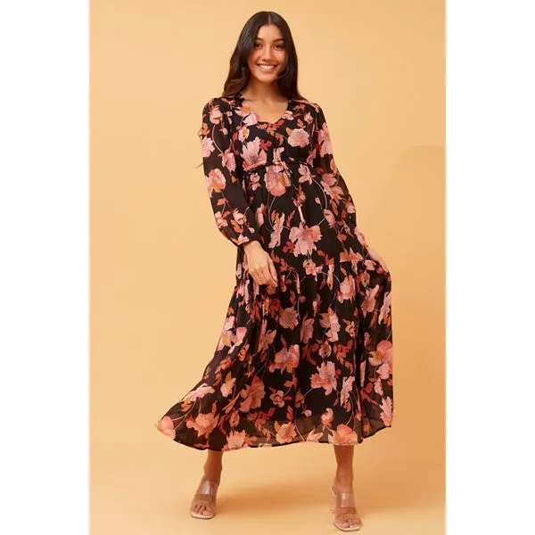 CRYSTELLE FLORAL MAXI DRESS