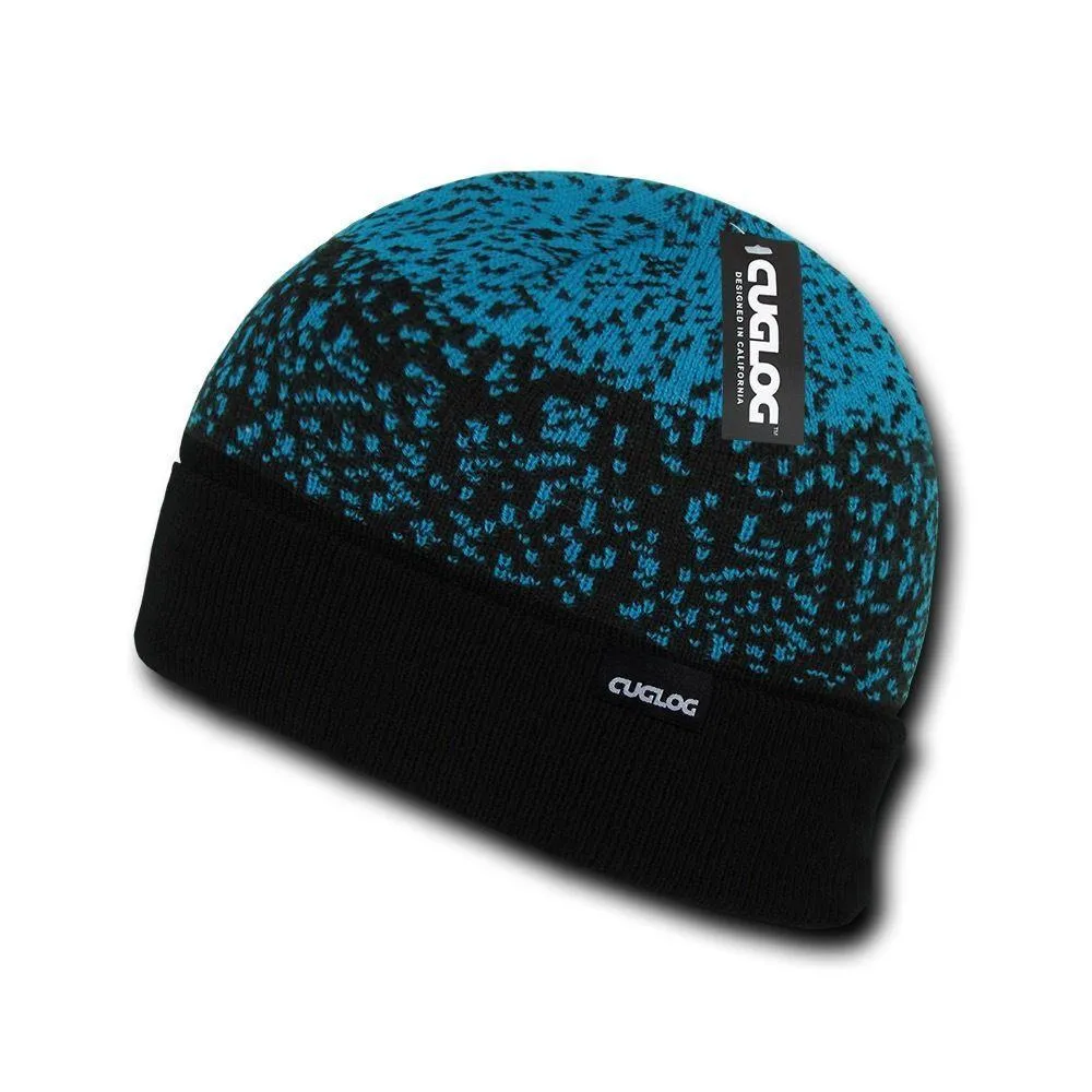 Cuglog Fuji Cuffed 3 Tone Digital Gradient Beanies Winter Caps Hats Ski