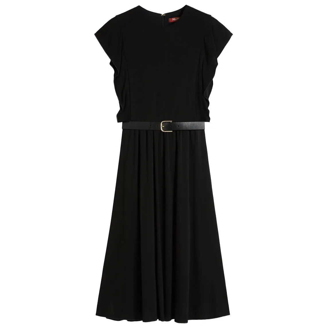 Deruta Tailored Pleated Jersey Black Dress