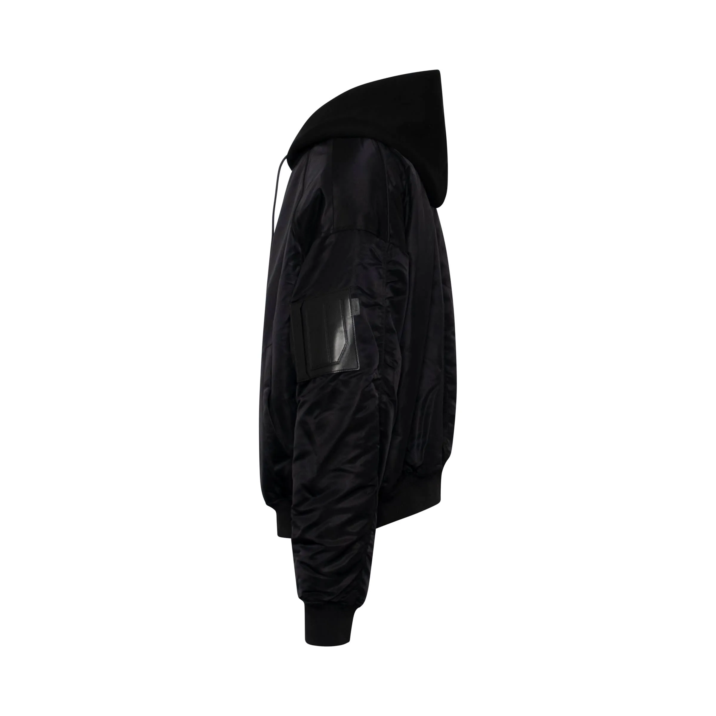 Detachable Hooded Ma1 Jacket in Black