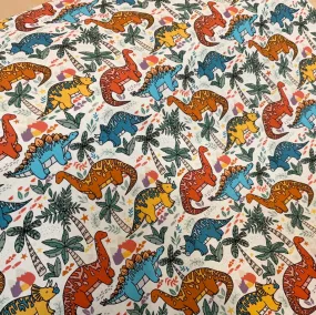 Dino Parade - Bright Cotton Jersey