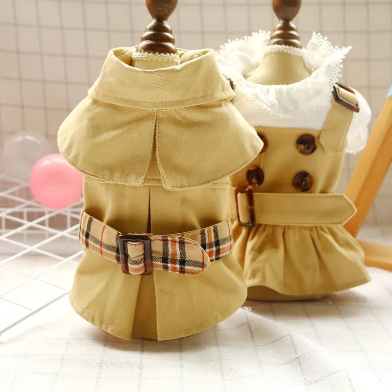 Dog Clothes Handsome Trench Coat Dress Pets Outfits Warm Clothes for Small Dogs Costumes Jacket Puppy Shirt Dogs