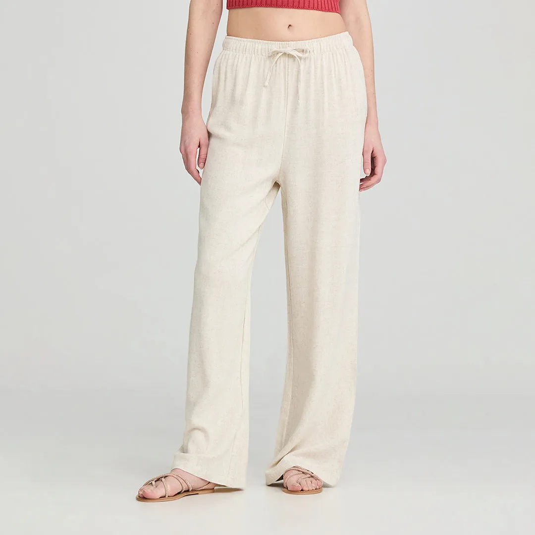 Drawstring Waist Wide Leg Trousers