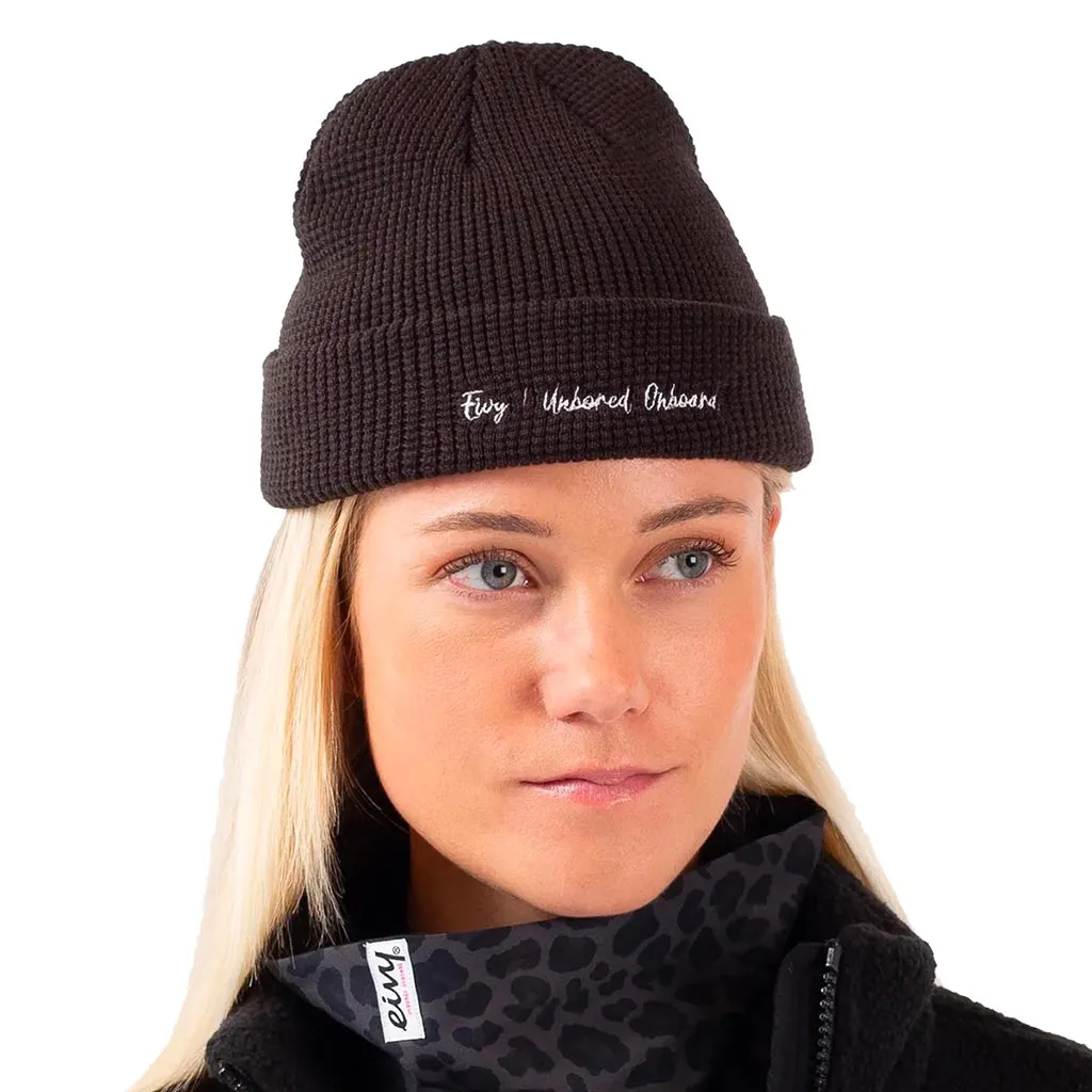 Eivy Shorty Waffle Knit Beanie - Black