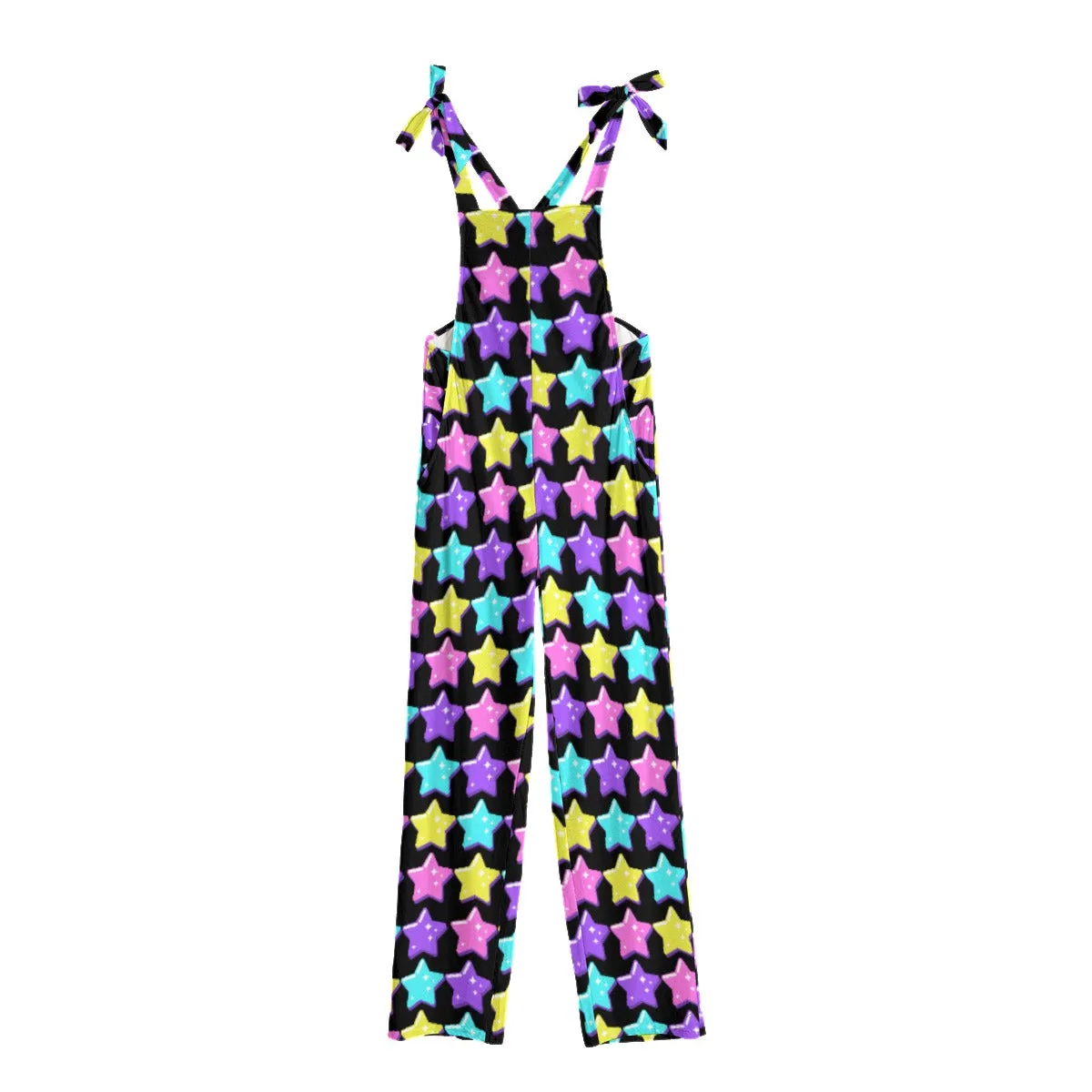 Electric Star Wave Black Jumpsuit Overalls