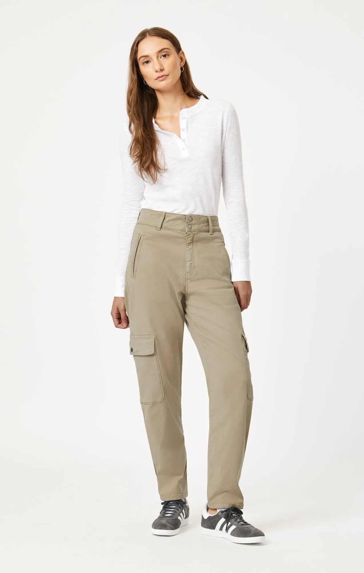 ELSIE CARGO PANTS IN CHINCHILLA LUXE TWILL