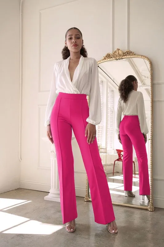 Elysa high-waisted pants, Fuchsia