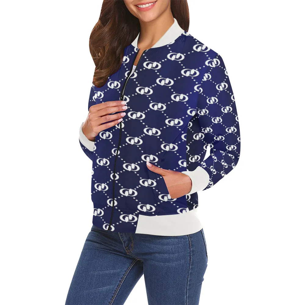 EXCELLENCE BLWHT All Over Print Bomber Jacket for Women