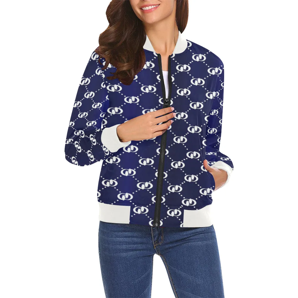 EXCELLENCE BLWHT All Over Print Bomber Jacket for Women