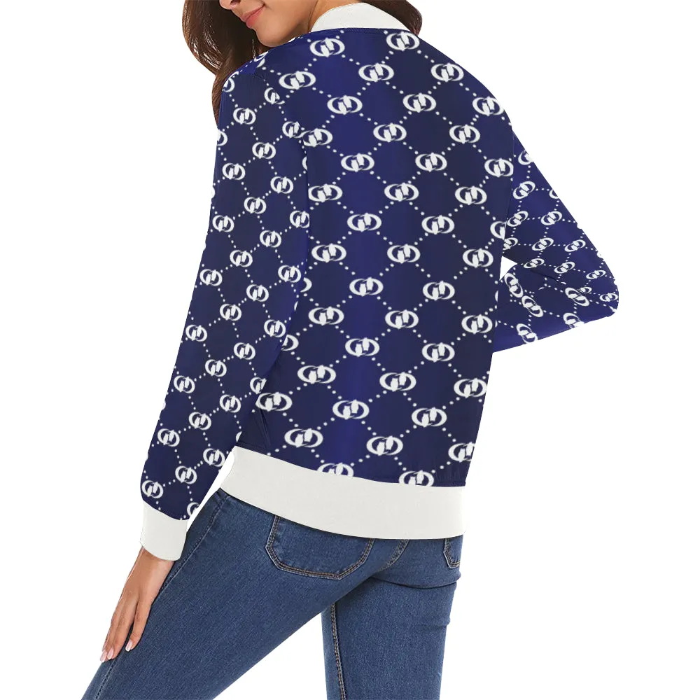 EXCELLENCE BLWHT All Over Print Bomber Jacket for Women