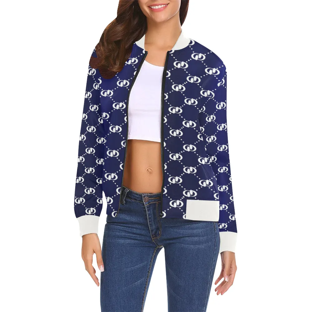 EXCELLENCE BLWHT All Over Print Bomber Jacket for Women