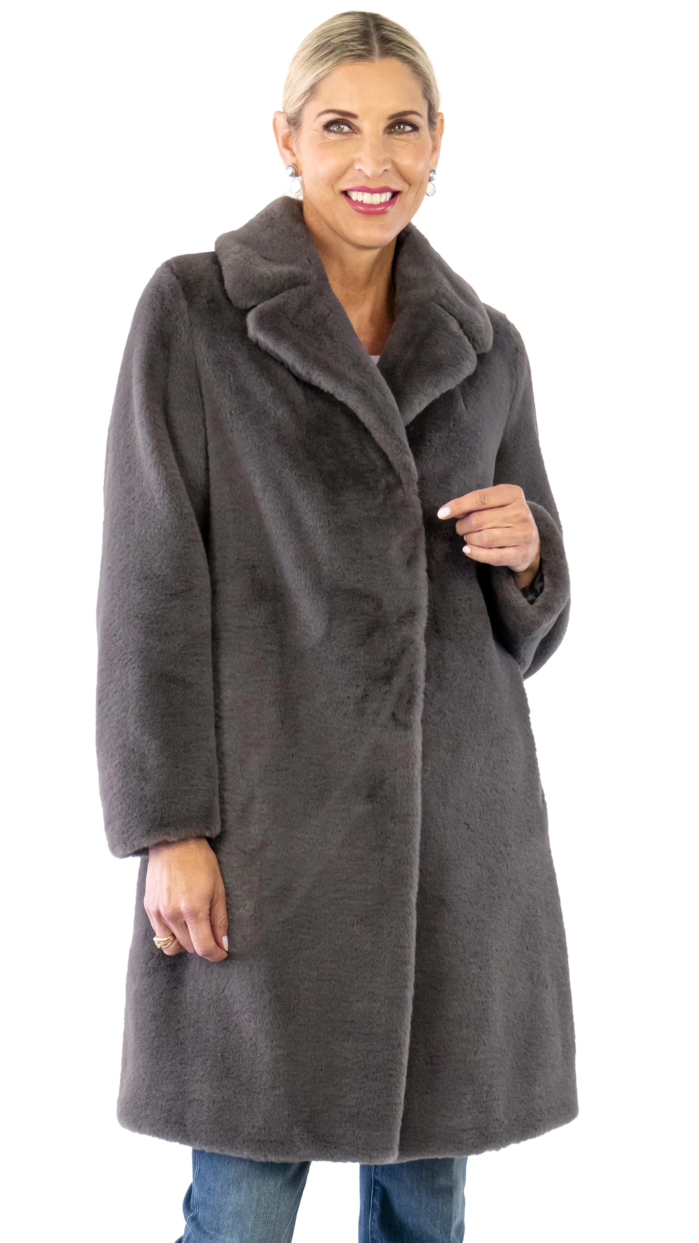 Faux Fur Trench - Antracite