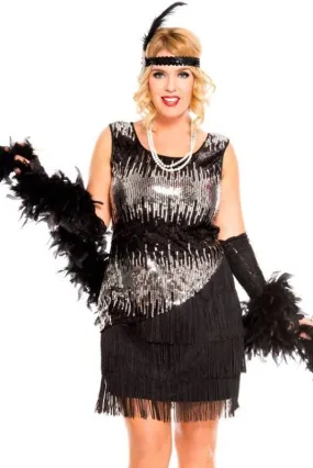 Fearless Flapper Gatsby Flapper Black Plus Size Womens Costume