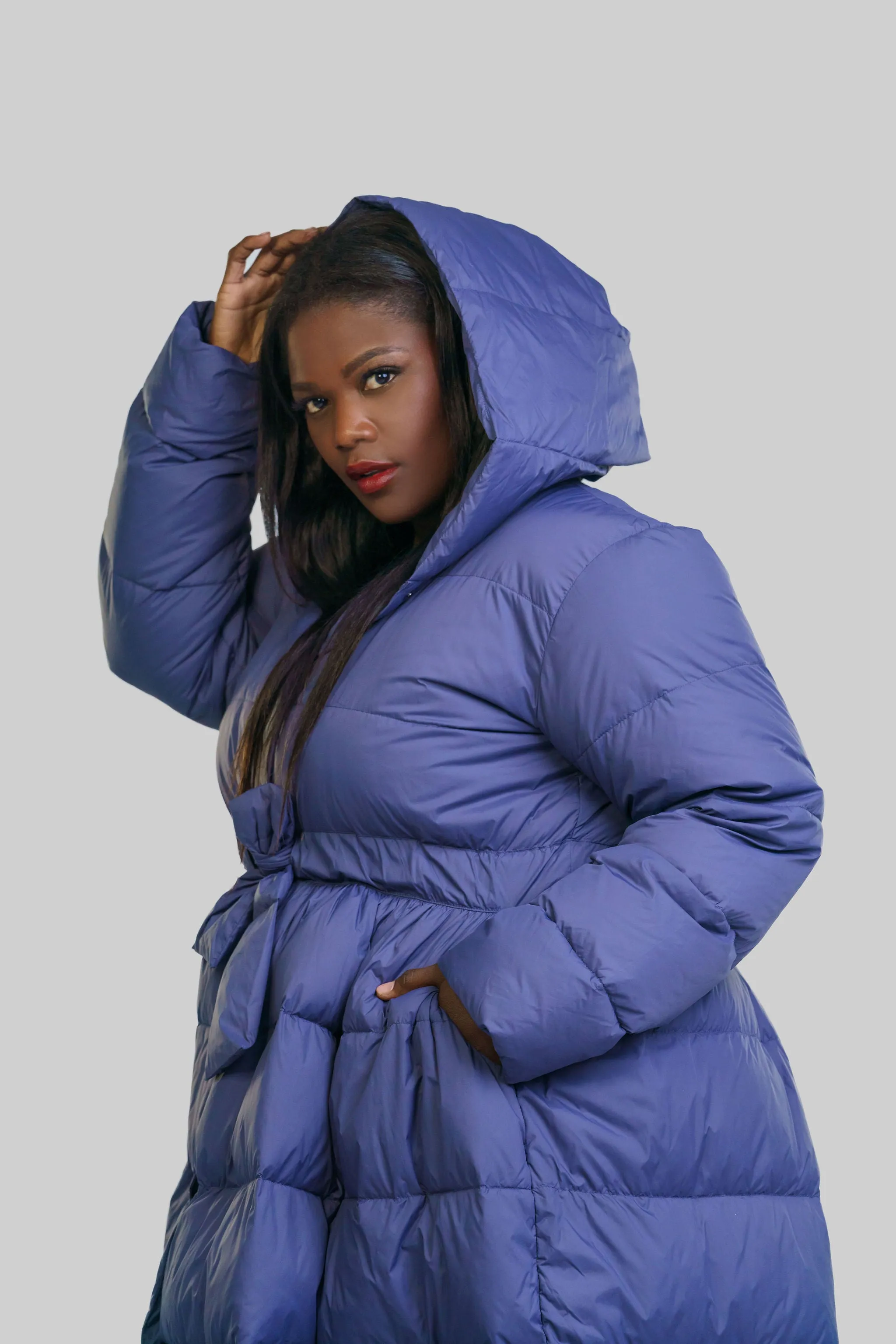 FEATHER DOWN COAT with HOOD