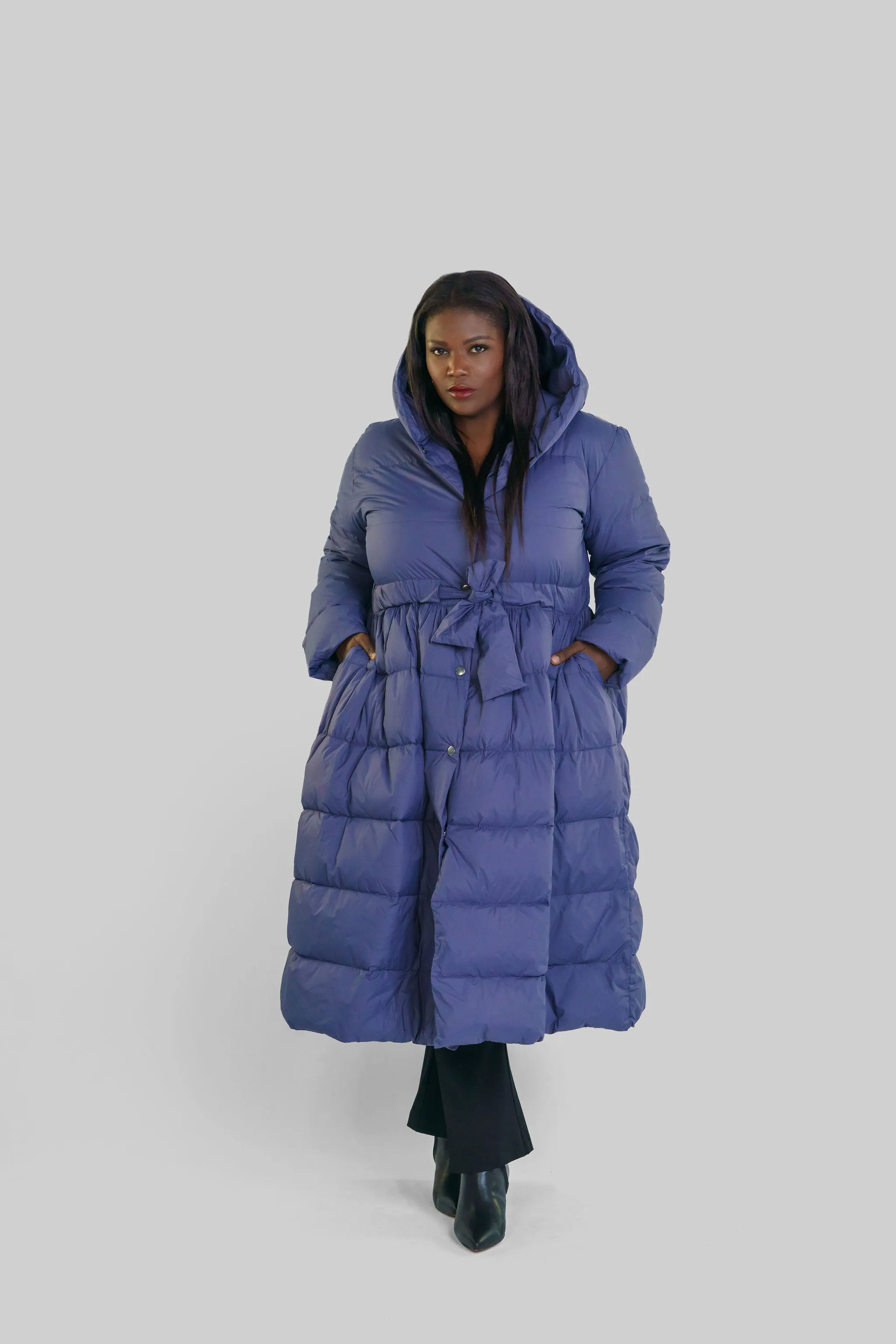 FEATHER DOWN COAT with HOOD