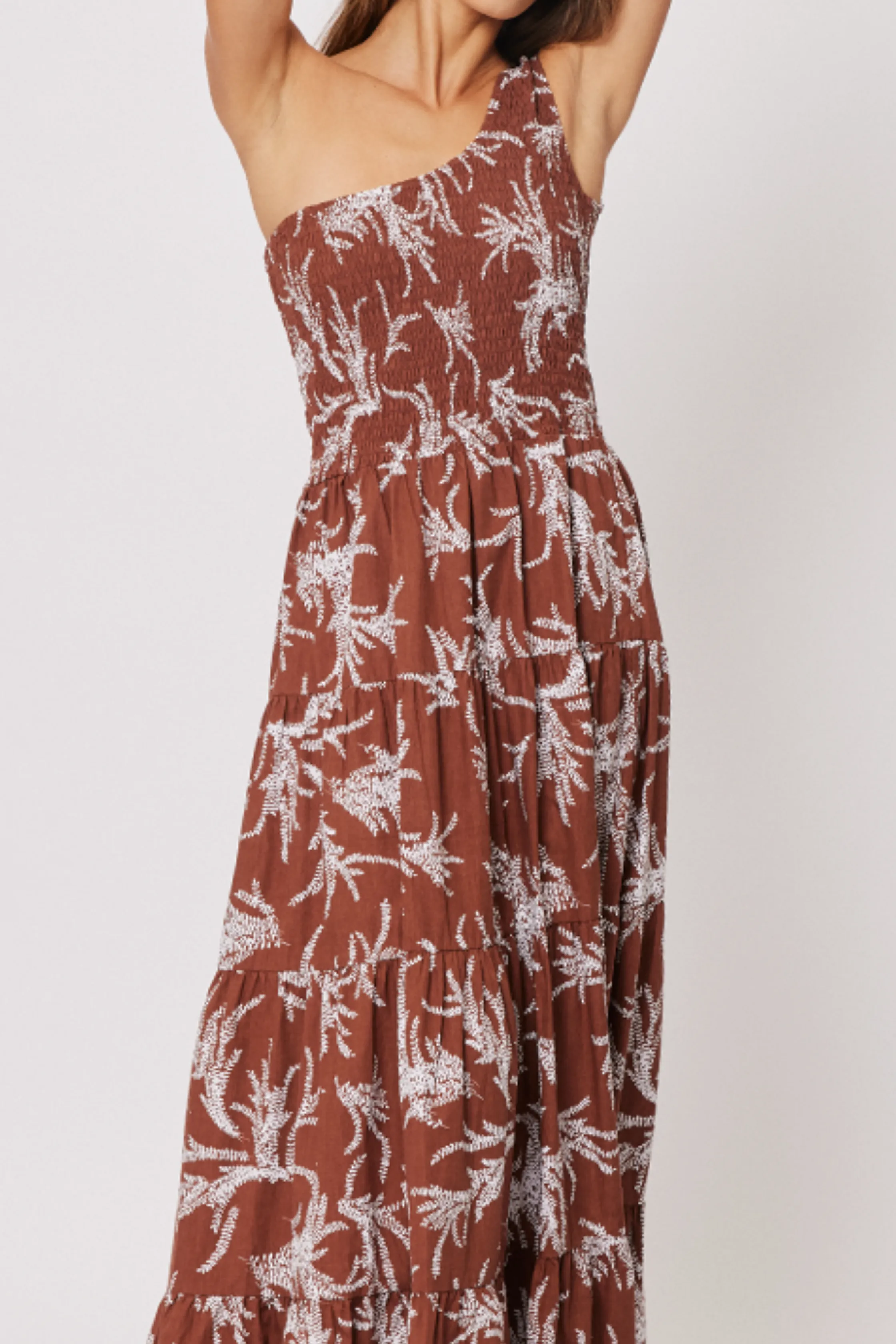 FLEUR MAXI DRESS - Cocoa Leaf