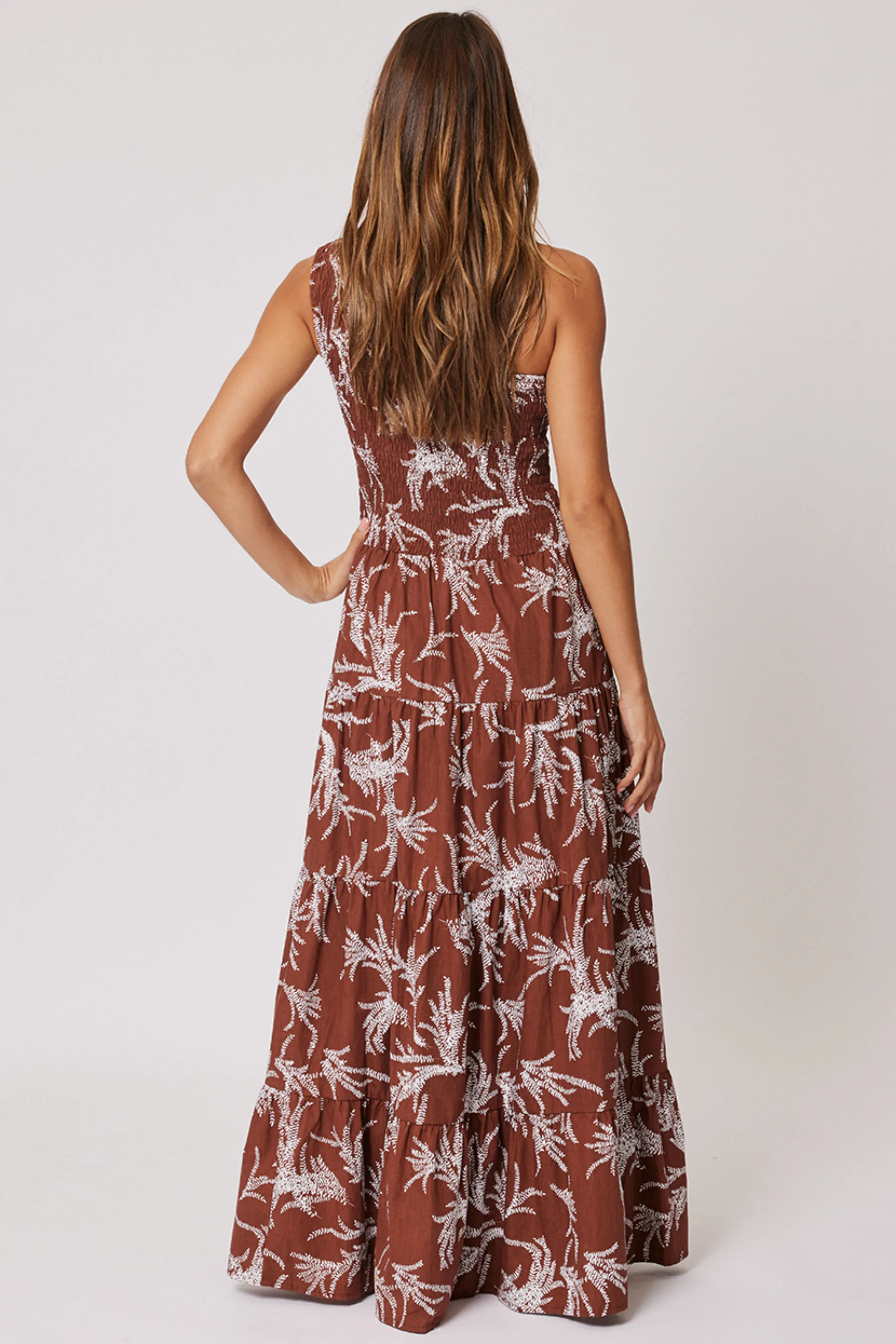 FLEUR MAXI DRESS - Cocoa Leaf