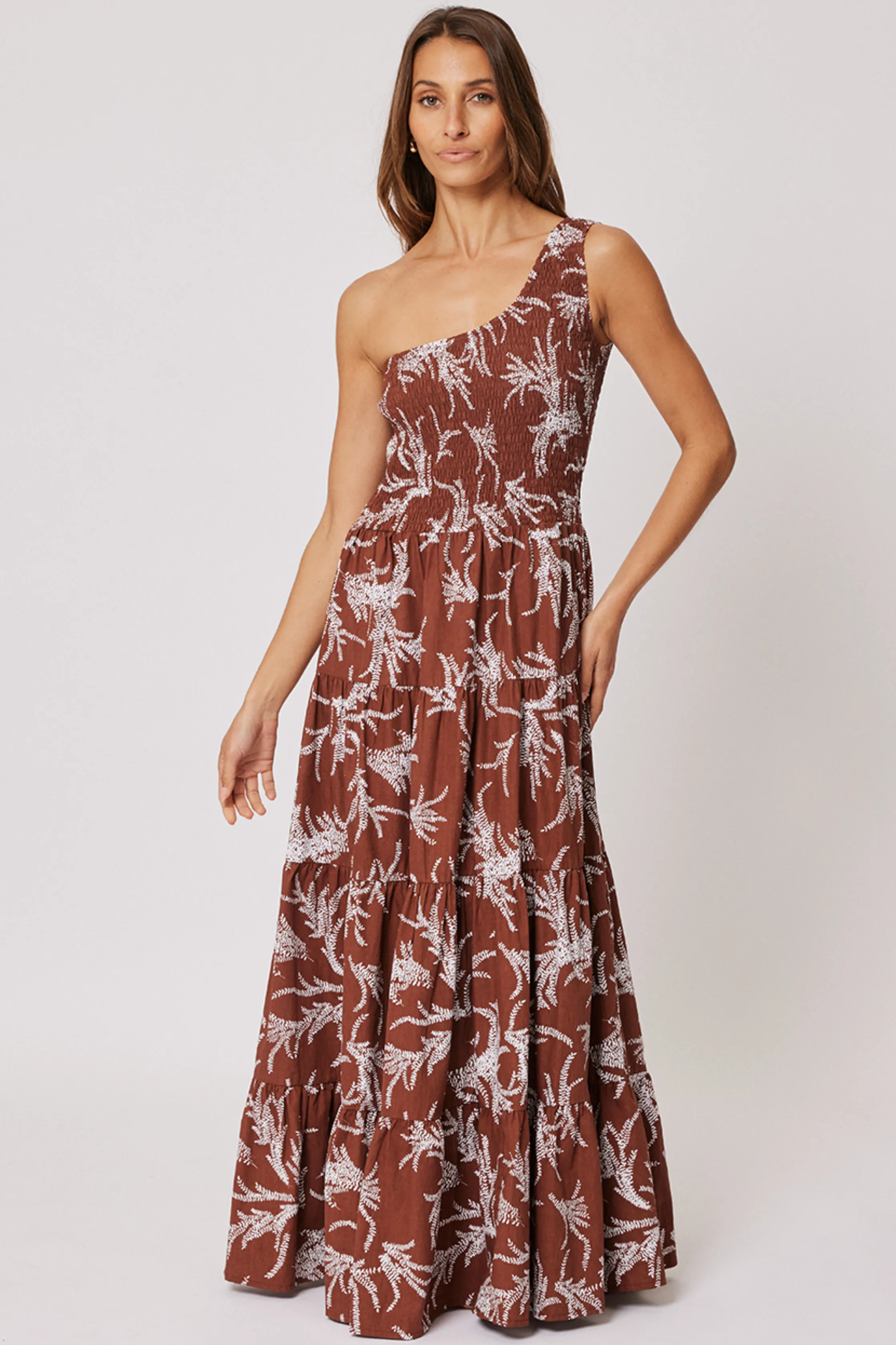 FLEUR MAXI DRESS - Cocoa Leaf