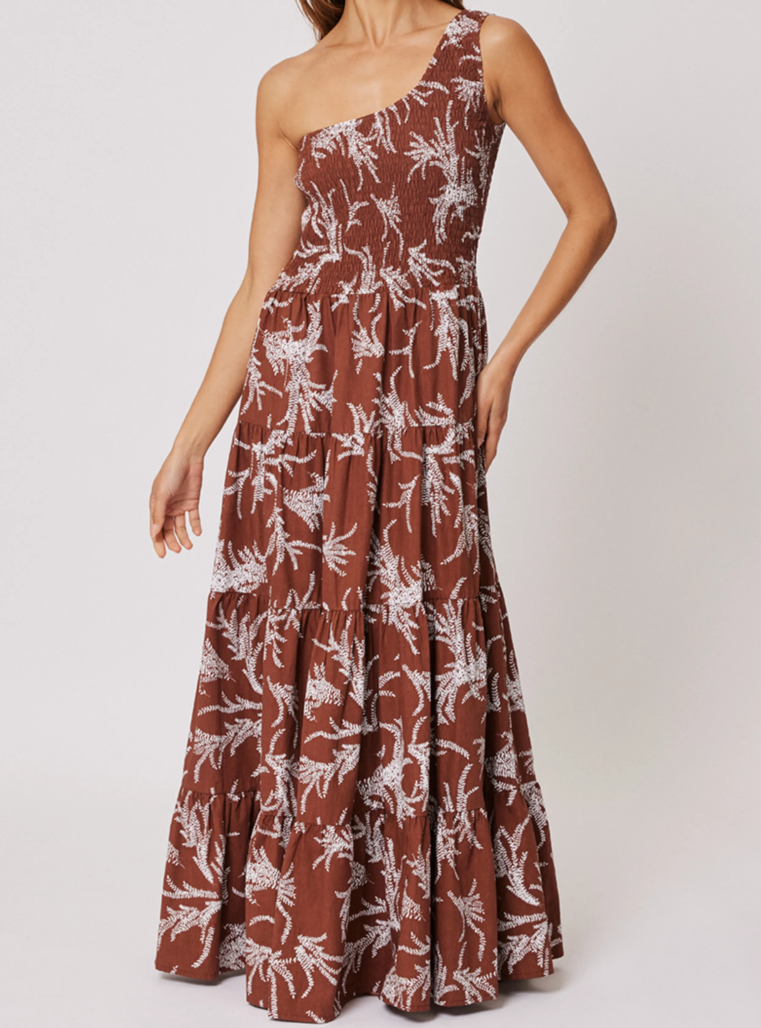 FLEUR MAXI DRESS - Cocoa Leaf