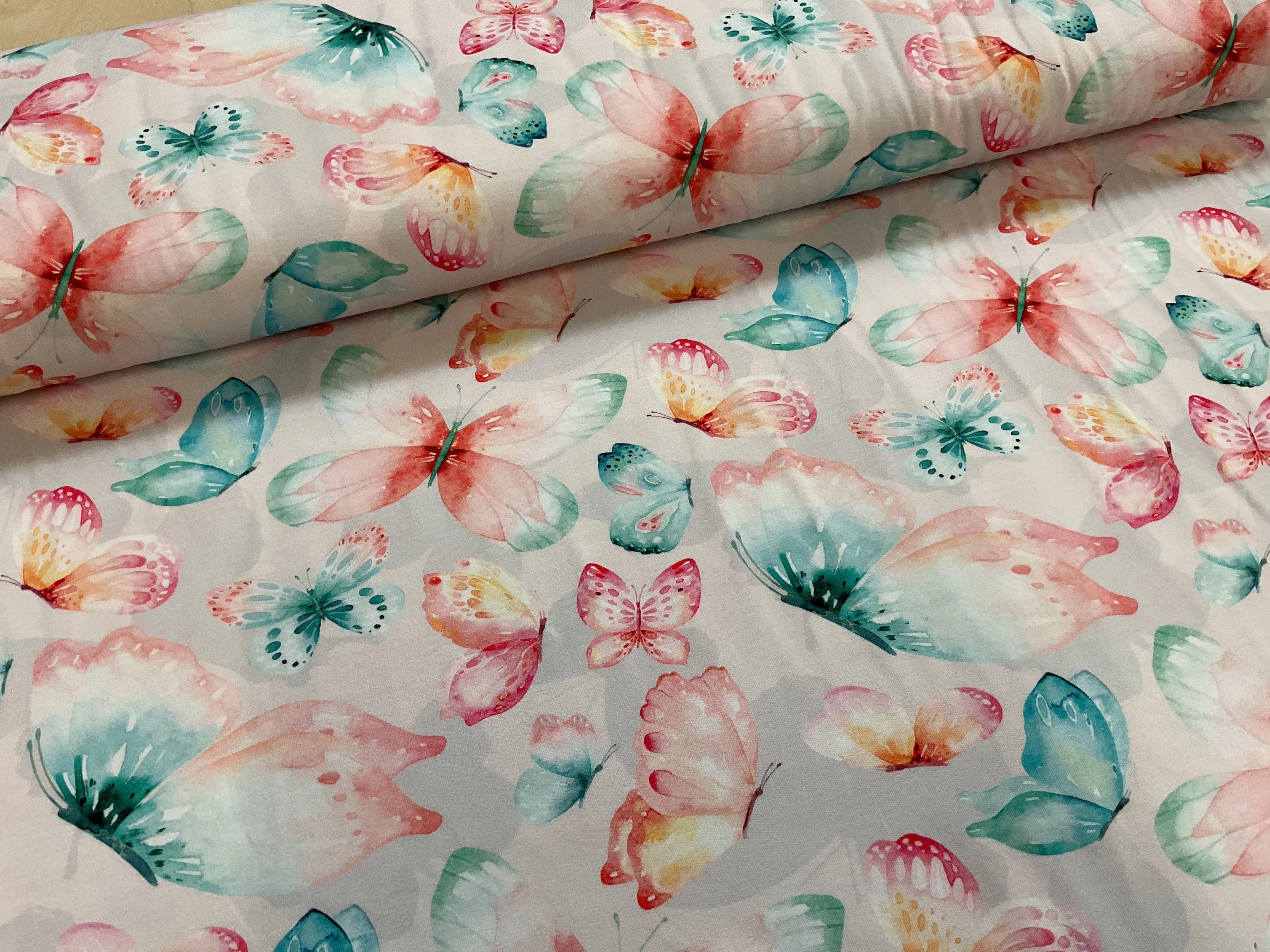 Fluttering Butterfly Cotton Jersey Fabric