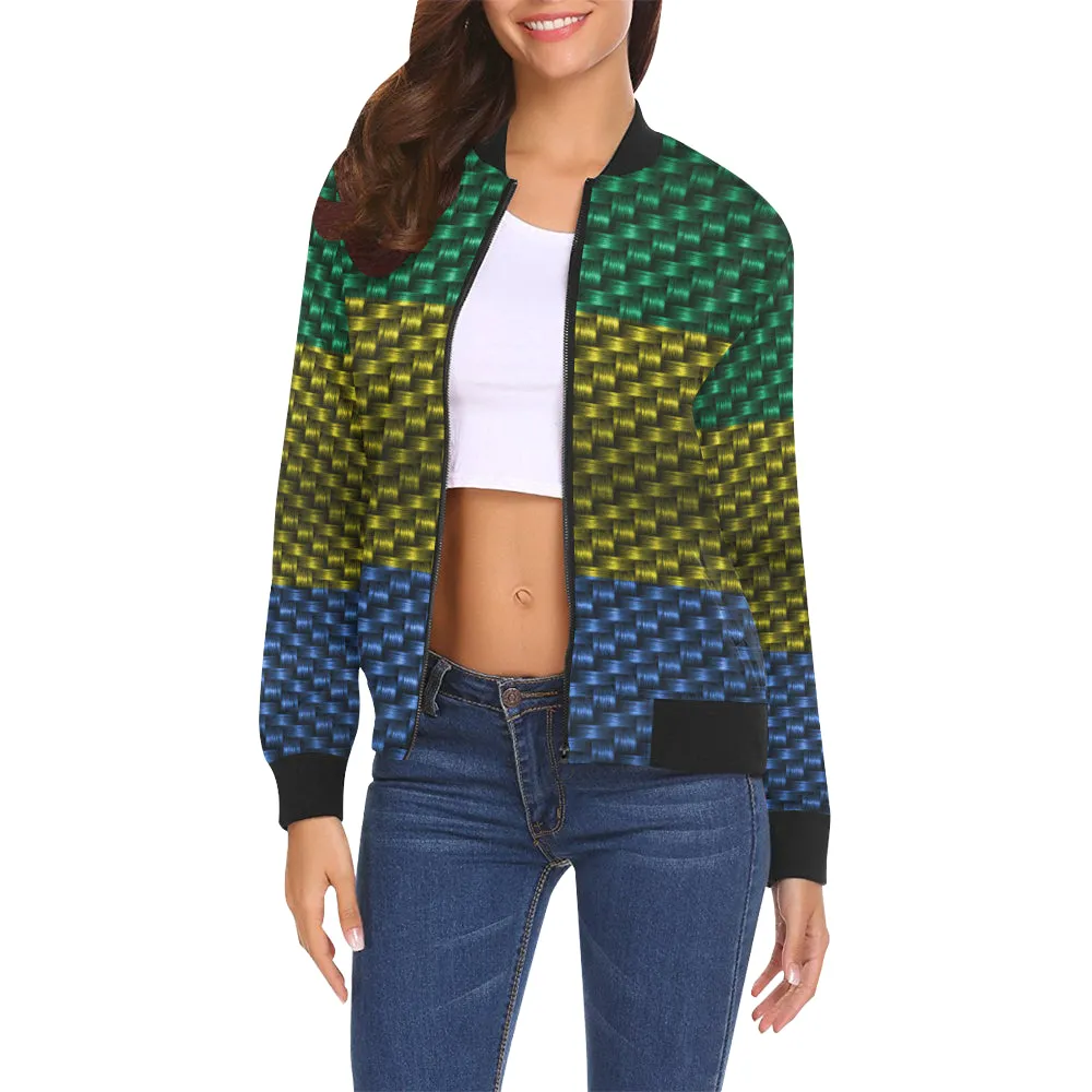 GABON FLAG All Over Print Bomber Jacket for Women