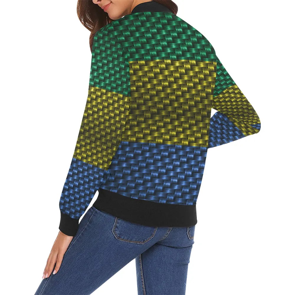 GABON FLAG All Over Print Bomber Jacket for Women