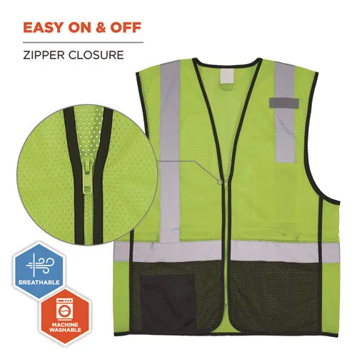 Glowear 8210z Hi-vis Class 2 Mesh Vest, 2x-large To 3x-large, Lime, Ships In 1-3 Business Days