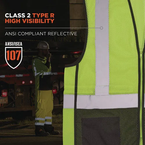 Glowear 8210z Hi-vis Class 2 Mesh Vest, 2x-large To 3x-large, Lime, Ships In 1-3 Business Days