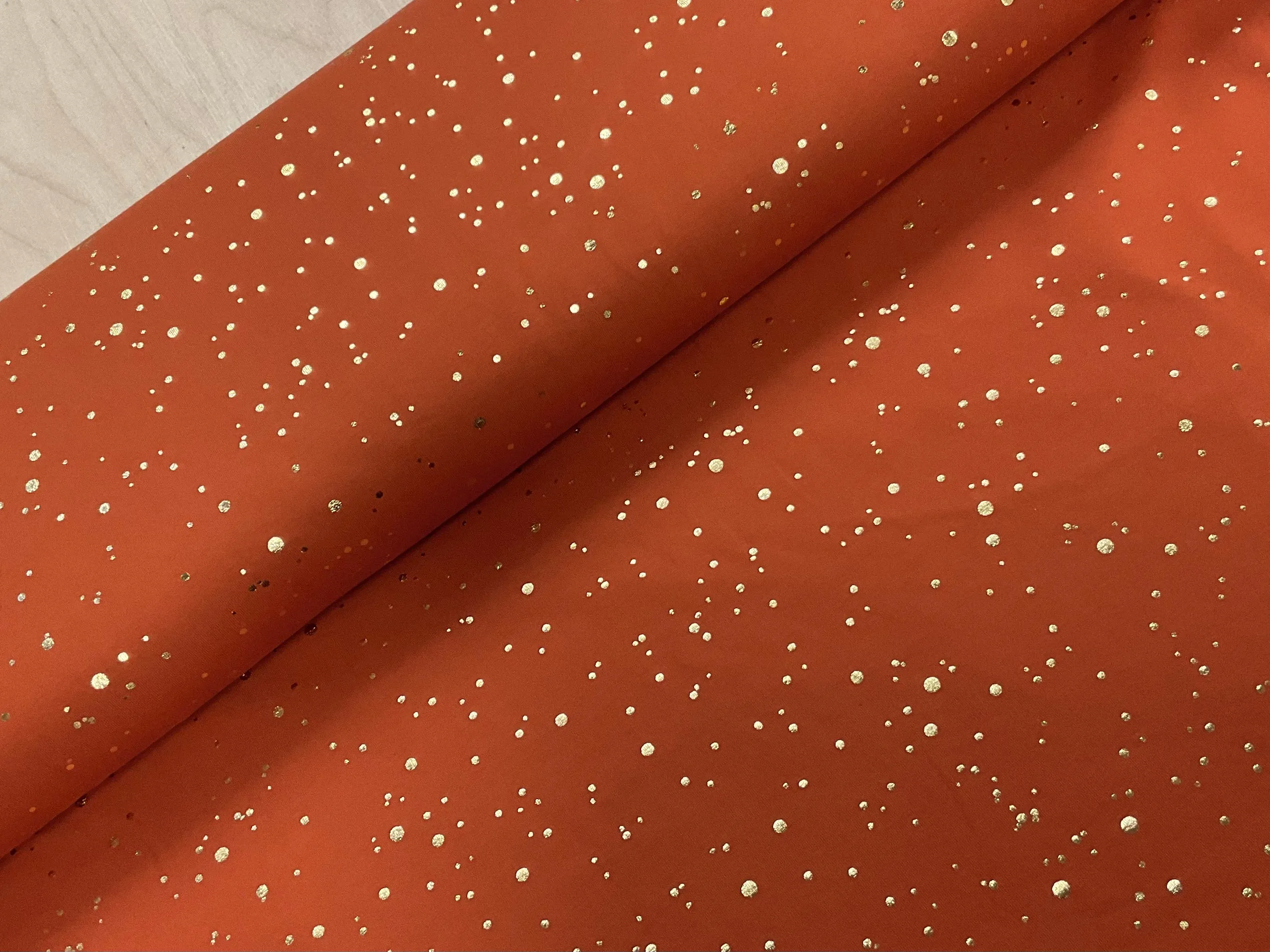 Gold Foil Spot Cotton Jersey Fabric