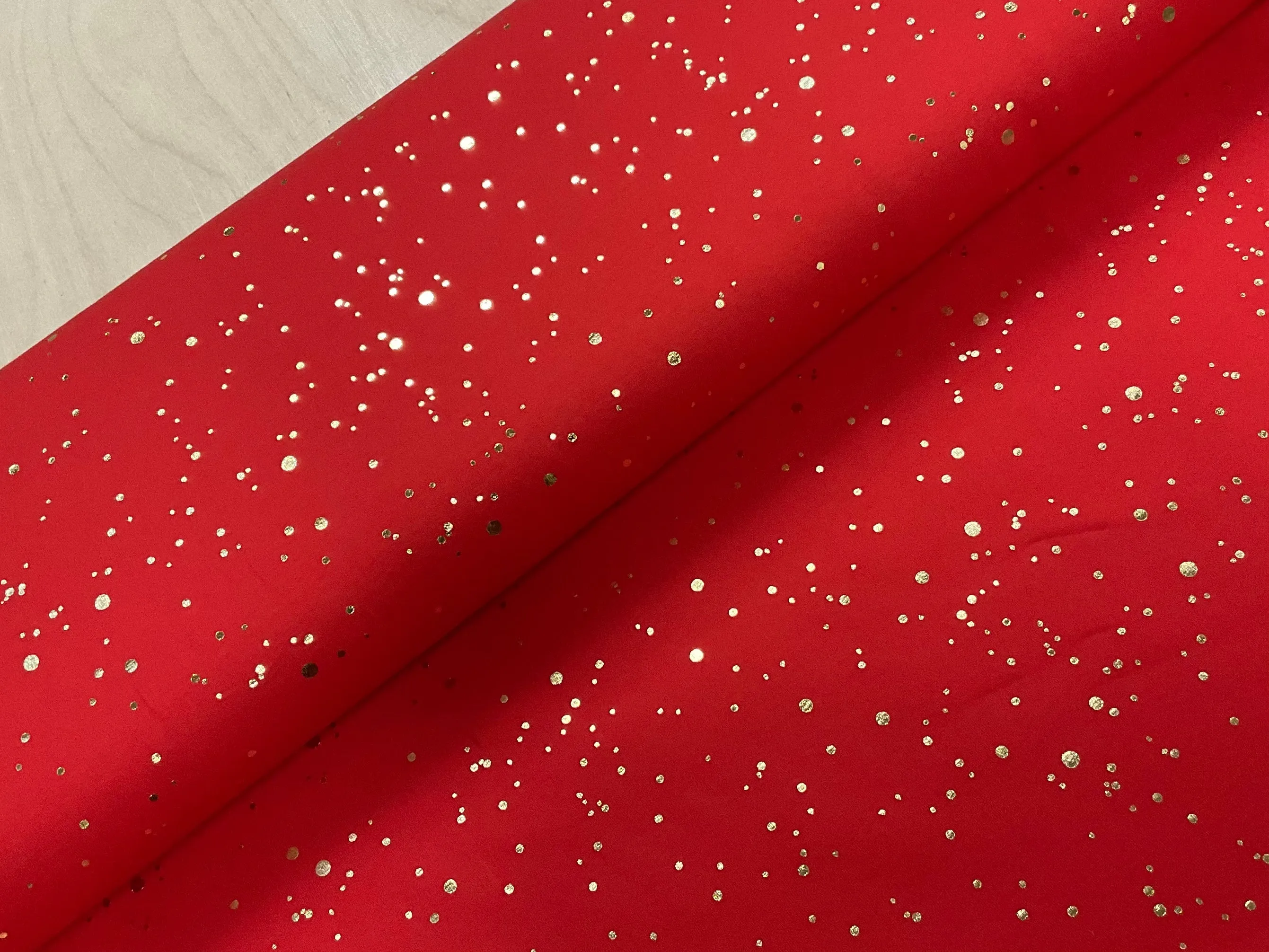 Gold Foil Spot Cotton Jersey Fabric