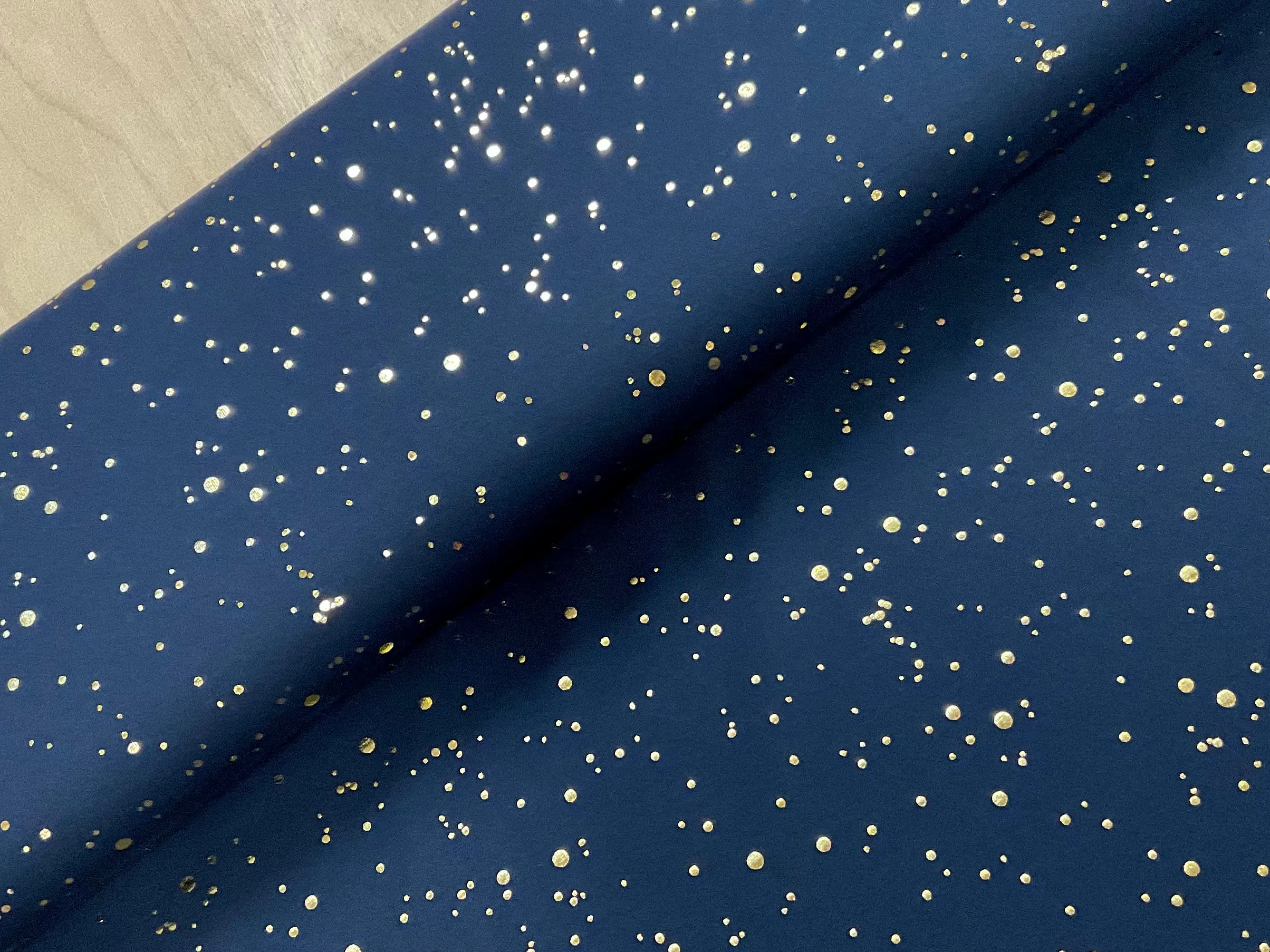 Gold Foil Spot Cotton Jersey Fabric