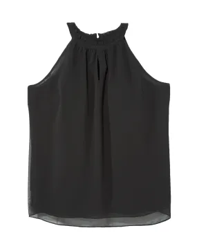 Grace Sleeveless Keyhole Tank | Black