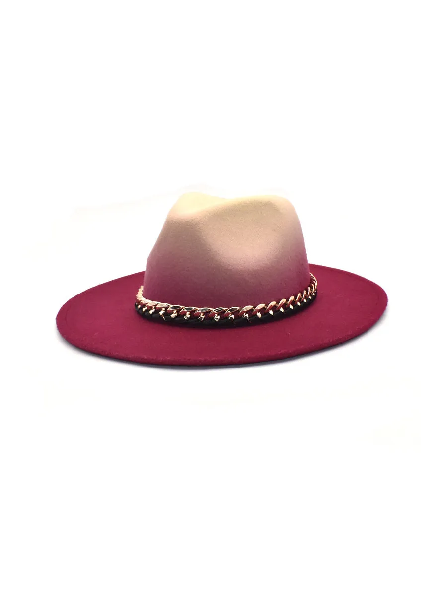 Gradient Chained Fedora Hat