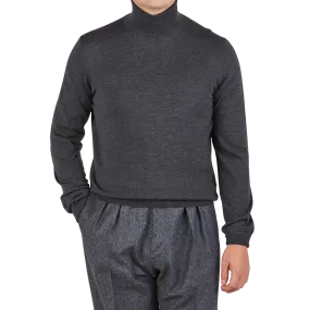 Grey Extra Fine Merino Roll Neck