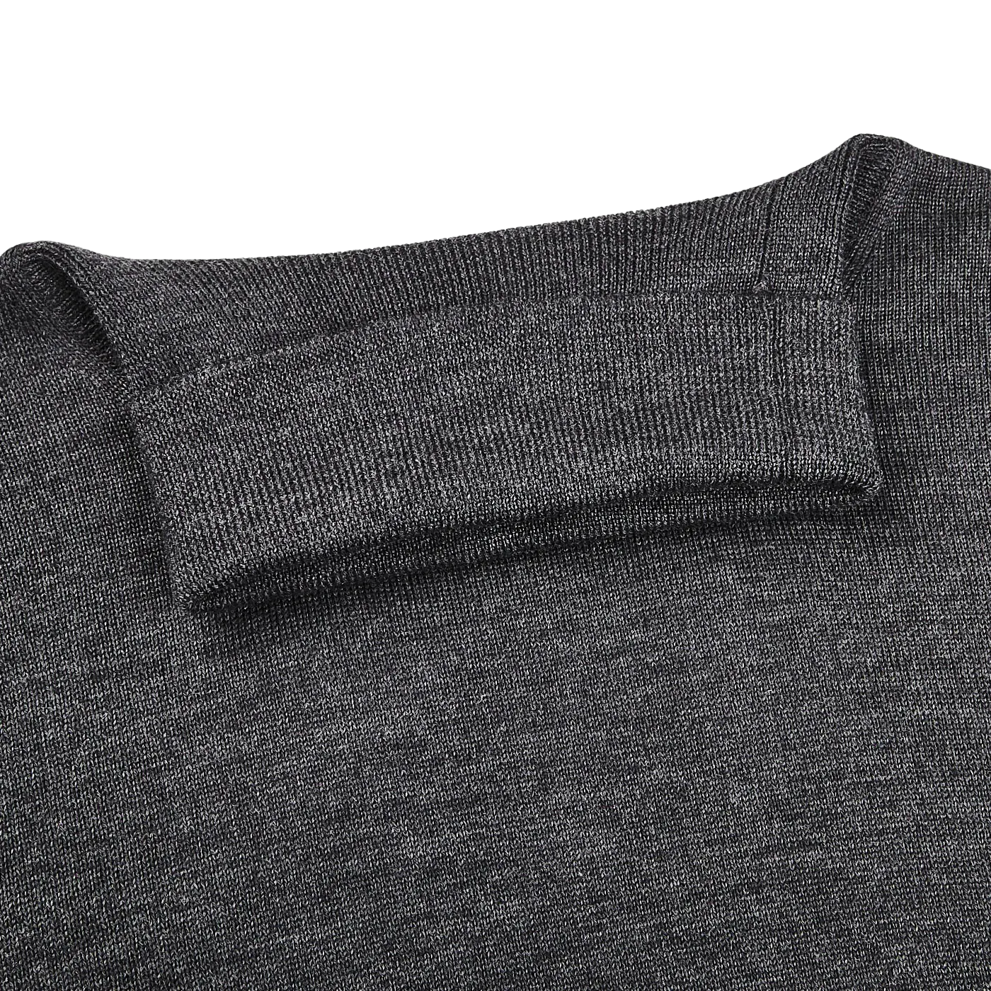 Grey Extra Fine Merino Roll Neck