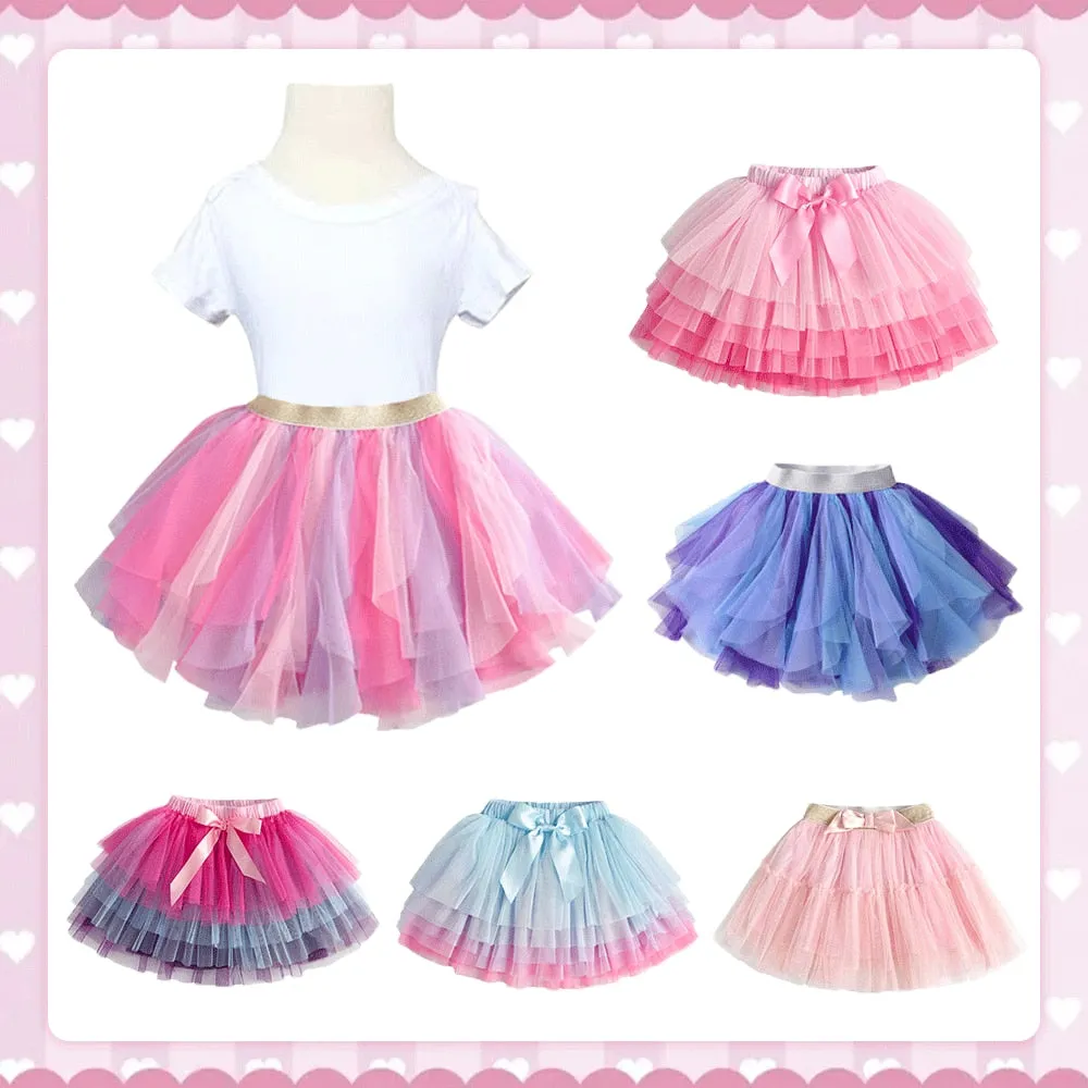 Grey Glitter Feathered Tulle Layer Tutu Skirt 3T-8T