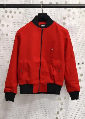 Hainsworth Wool Bomber Jacket. Red