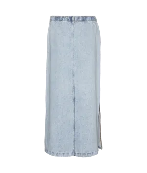 Hamson Mr Ela Long Slit Denim Skirt - Blue