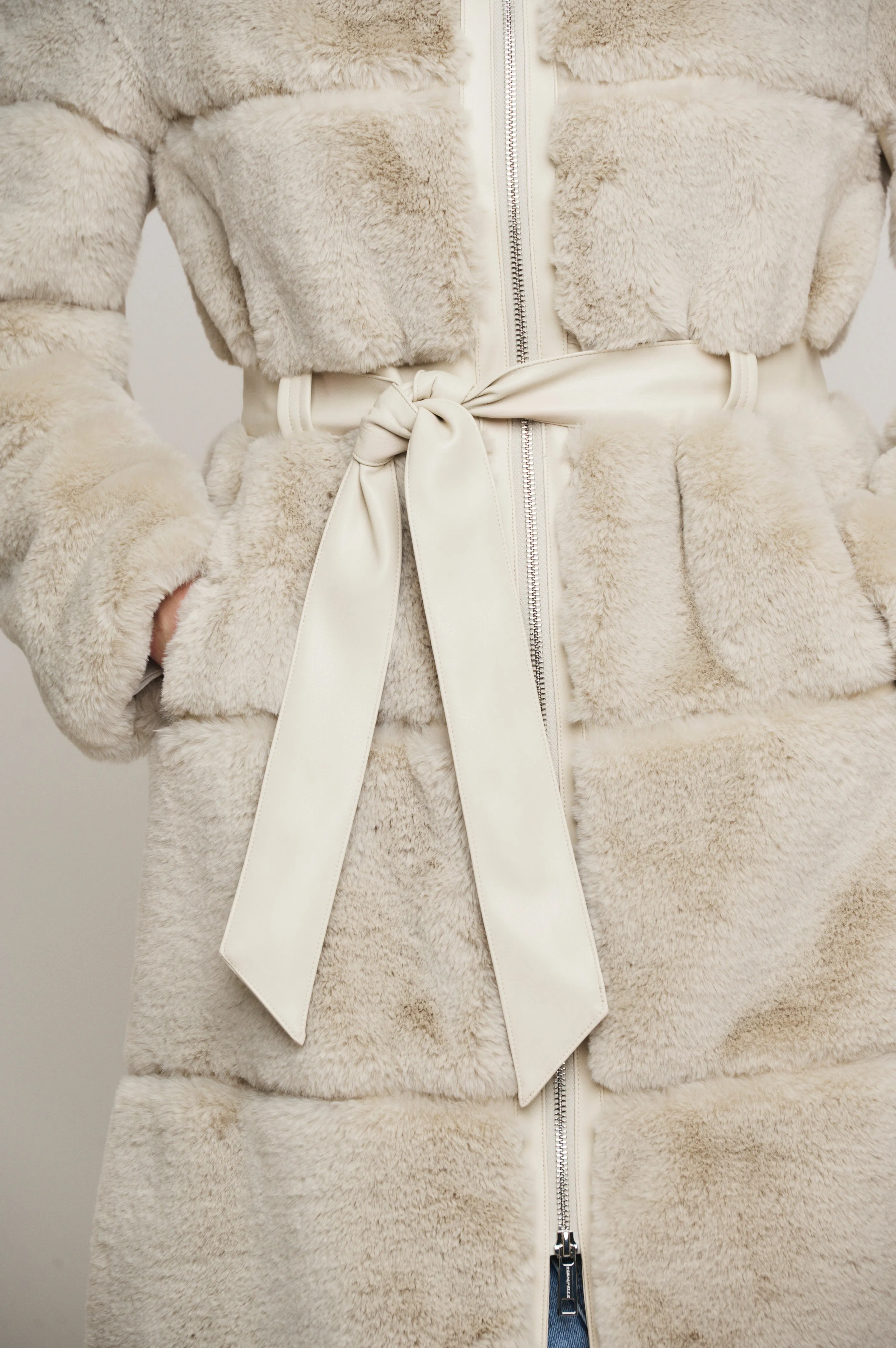 Harvard Faux Fur Coat - Birch