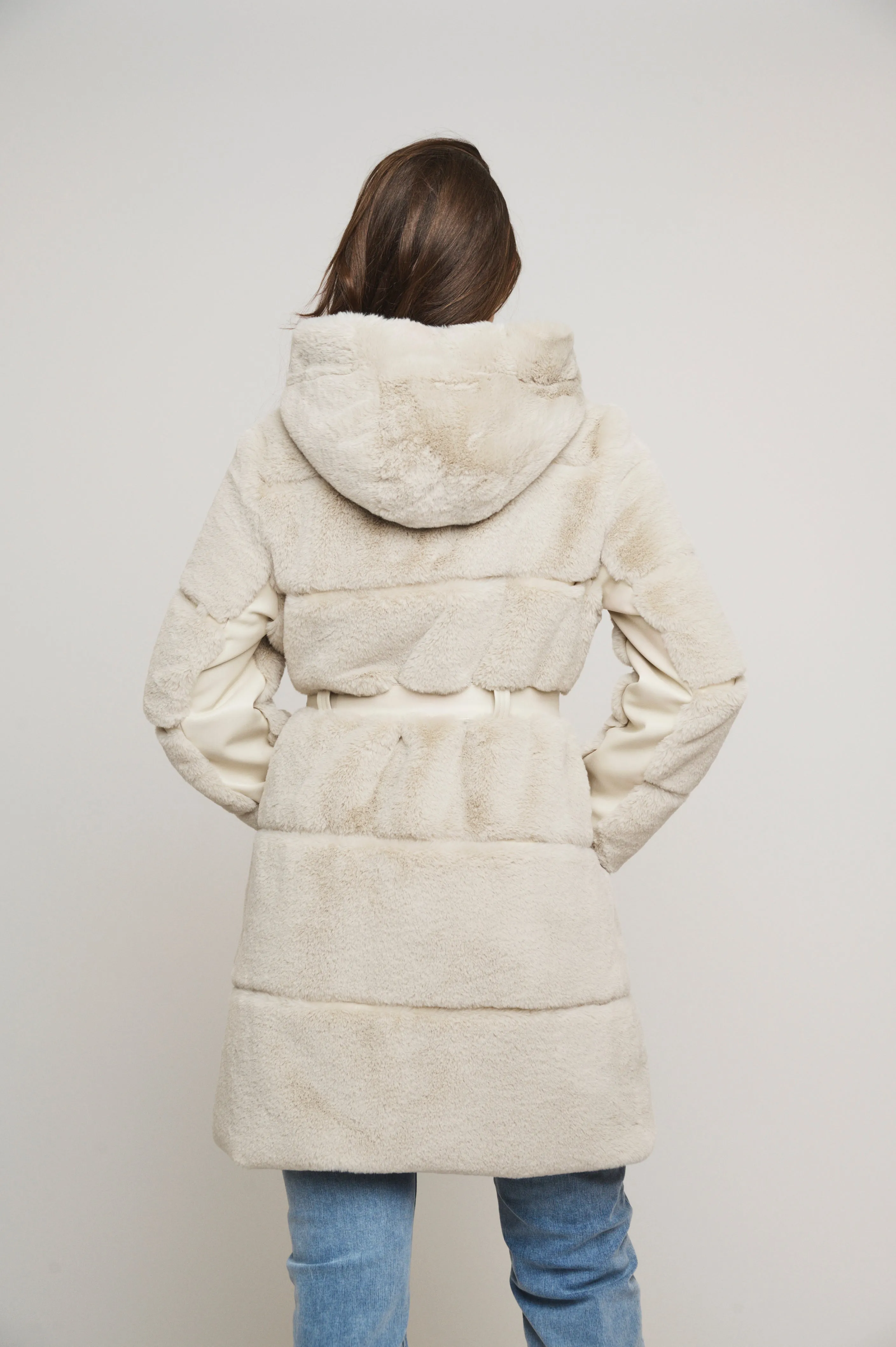 Harvard Faux Fur Coat - Birch