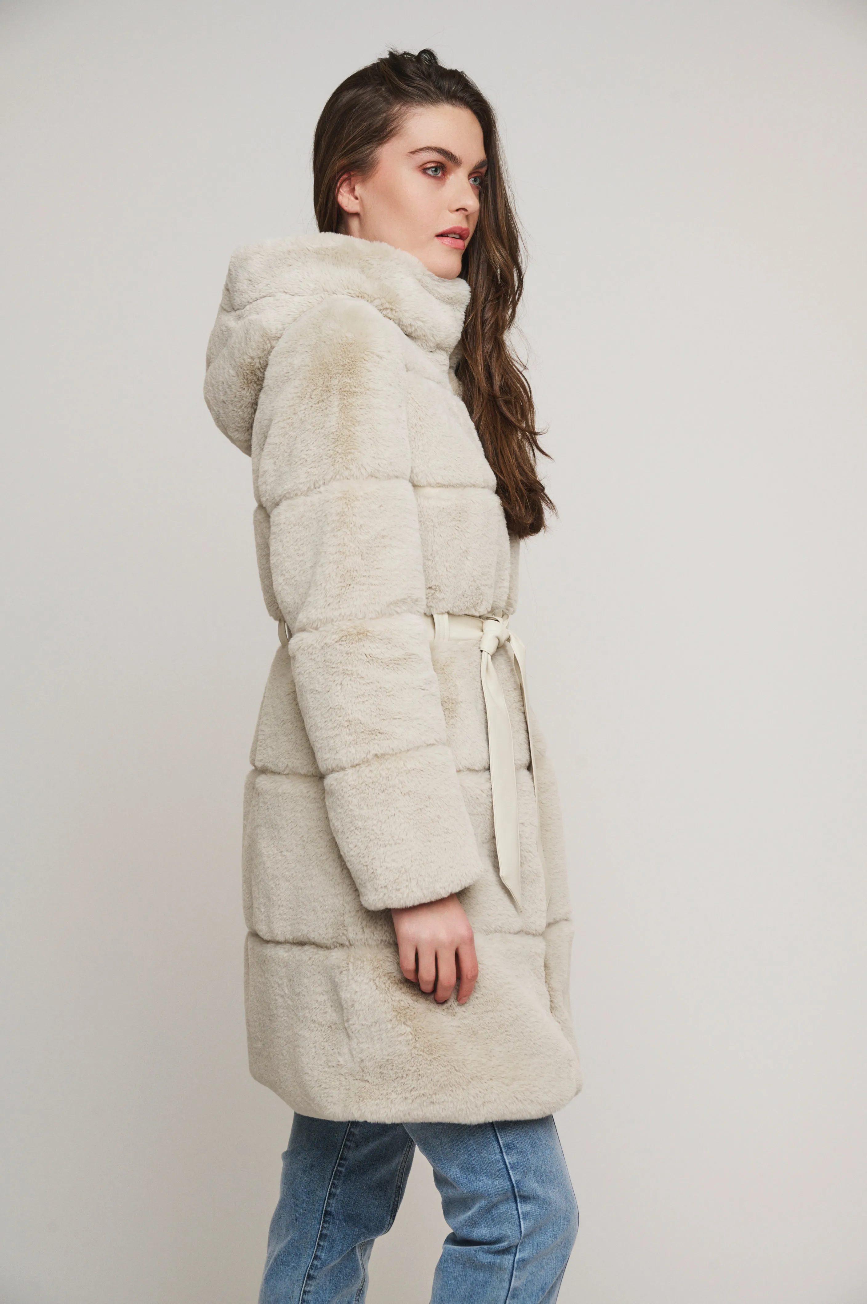 Harvard Faux Fur Coat - Birch