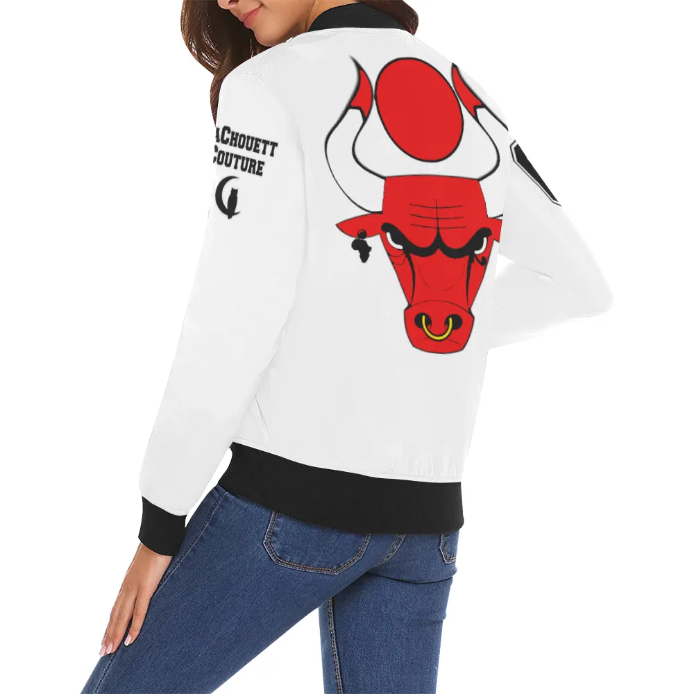 HATHOR BULLS All Over Print Bomber Jacket for Women