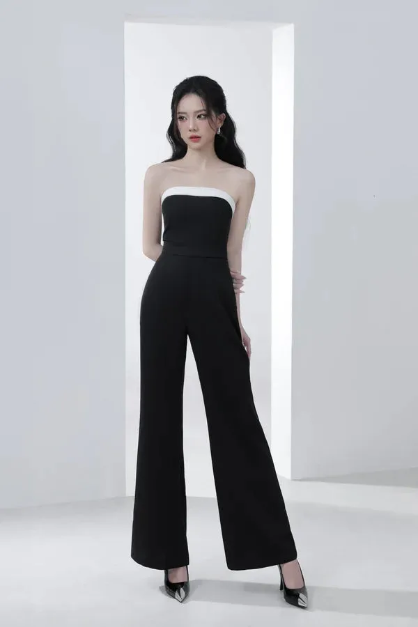 Hazelle Monochrome Jumpsuit - Black