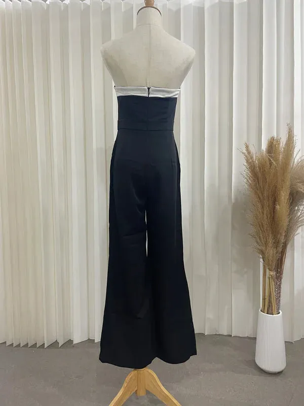 Hazelle Monochrome Jumpsuit - Black