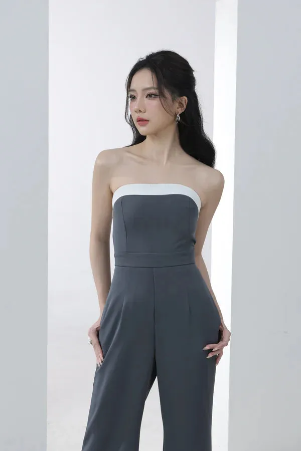 Hazelle Monochrome Jumpsuit - Grey