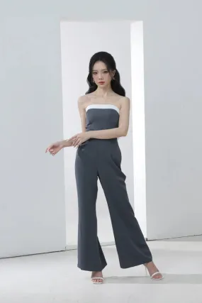 Hazelle Monochrome Jumpsuit - Grey