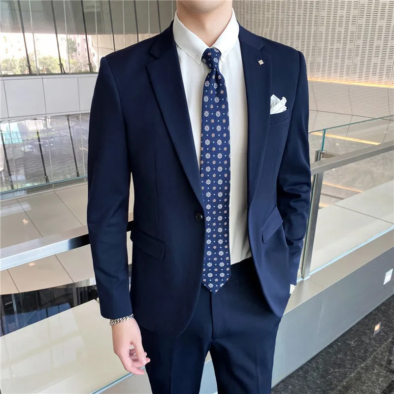 IKEARLAX  Casual Suit Men's Three-Piece Business Suit Handsome Groomsmen Group Groom Dress Office One Piece Dropshipping